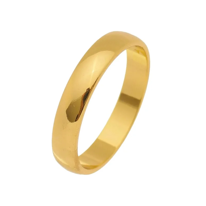 Aliança Banhada Ouro 18k Casamento 4 MM (1 UNIDADE)