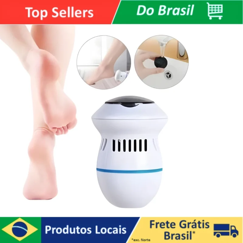 Lixador de pé Eletrico 2 Niveis de Potencia, Esfoliador Recarregável Elétrico Para Pés Lixa Elimina Calos