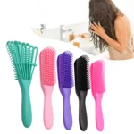 Escova Polvo Pente De Cabelo Cachos Enrolado Desembaraçar