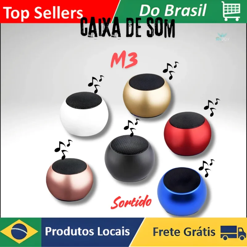 M3 Mini alto-falante sem fio Bluetooth portátil pequeno aço ao ar livre