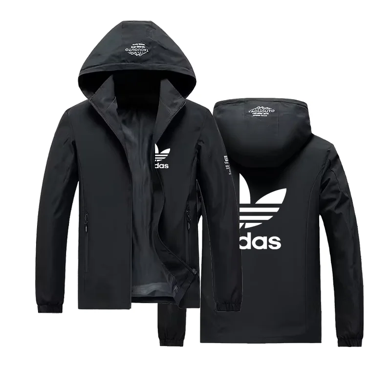 Jaqueta com zíper à prova de vento masculina Adidas